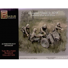 PEGASUS 7510 1:72 GERMAN 75MM LE IG18 INFANTRY GUN & CREW ( 8 )