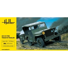 HELLER 81105 JEEP WILLYS + TRAILER 1:35