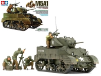 TAMIYA 35313 1:35 US LIGHT TANK M5A1 W 4 FIGURES