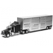 NEWRAY 15243B 1:43 KENWORTH W900 POTBELLY LIVESTOCK ( CHROME )