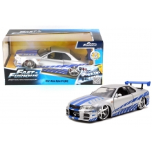 JADA 97158 1:24 FF 2002 NISSAN SKYLINE SILVER FAST AND FURIOUS