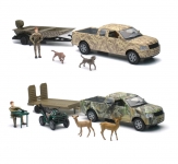 NEWRAY 76516 CAMO PICK UP TRUCK W ATV & JON BOAT ( 2 ASTD )