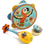 DJECO DJ06016 SET OF 3 INSTRUMENTS TAMBOURINE MARACAS Y CASTANET