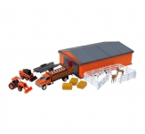 NEWRAY 33233 77700-07898 KUBOTA FARM SET W MACHINE SHED