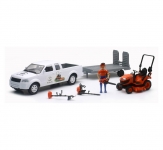 NEWRAY 33263 KUBOTA PICK UP & LAWN MOWER SET