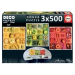 EDUCA 18454 PUZZLE 500 PIEZAS 3X EXOTIC FRUITS & FLOWERS