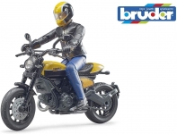 BRUDER 63053 BWORLD SCRAMBLER DUCATI FULL THROTTLE WITH DRIVER