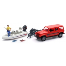 NEWRAY 37186 JEEP WRANGLER WITH FISHING BOAT SET