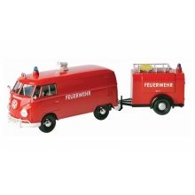 MOTORMAX 79671 1:24 VOLKSWAGEN TYPE 2 ( T1 ) TRAILER SET FIRE TRUCK + TRAILER