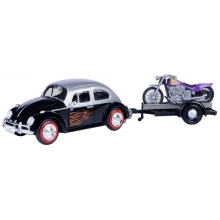 MOTORMAX 79675 1:24 VOLKSWAGEN BEETLE TRAILER SET MOTORBIKE TRAILER