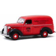 GREENLIGHT 85051 1939 CHEVROLET PANEL TRUCK PHILLIPS 66 PHILLIPS PETROLEUM CO GEOLOGICAL DEPT * RUNNING ON EMPTY 4