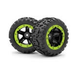 HPI 540038 BLACKZON SLYDER MT WHEELS TIRES ASSEMBLED ( BLACK GREEN )