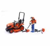 NEWRAY 33453 77700-10057 KUBOTA LAWN TRACTOR W FIGURE & ACCESSORIES