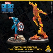 ATOMIC MASS GAMES CP77 MARVEL CRISIS PROTOCOL CAPTAIN AMERICA AMP AMP THE ORIGINAL HUMAN TORCH
