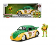 JADA 33741 1:24 TMNT 1959 VW DRAG BEETLE W MICHELANGELO