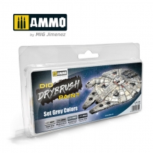 AMMO MIG JIMENEZ AMIG7300 DRYBRUSH SET COLORES GRISES STAR WARS