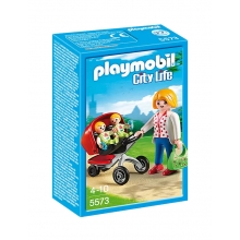 PLAYMOBIL PM5573 MADRE CON COCHECITO GEMELO