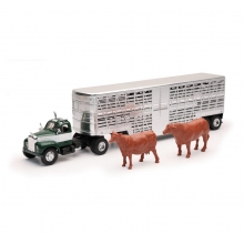 NEWRAY 16116A 1:43 DIE CAST 1953 MACK B 61 LIVESTOCK TRUCK W CATTLES