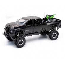 NEWRAY 37596 1:20 CHEVROLET 3500 HD OFF ROAD PICK UP W DIRT BIKE