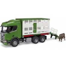 BRUDER 03548 SCANIA SUPER 560R CATTLE TRANSPORTATION TRUCK WITH 1 CATTLE