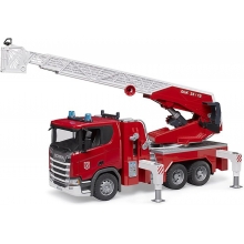 BRUDER 03591 SCANIA SUPER 560R FIRE ENGINE WITH LADDER, WATERPUMP AND L+S MODULE