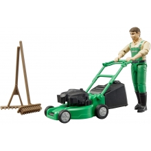 BRUDER 62103 BWORLD GARDENER WITH LAWN MOWER AND EQUIPMENT