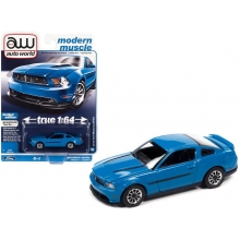 AUTOWORLD AWSP112 1:64 2012 MUSTANG GT CS BLUE BLK HOOD