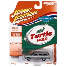 JOHNNY JLSP173B 1:64 1965 TURTLE WAX CHEVROLET CHEVELLE WAGON SILVER W TUR