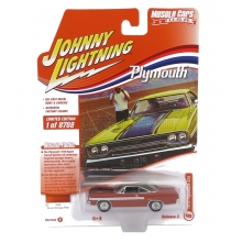 JOHNNY JLSP177B 1:64 1970 PLYMOUTH GTX BURNT ORANGE W GATOR GRAIN CHOCOLAT