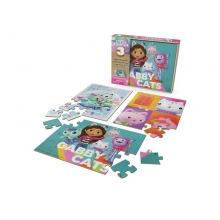 IMEX 6066549 GABBYS DOLLHOUSE 3 PUZZLES MADERA 24 PIEZAS