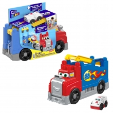 MATTEL FVJ01 MEGABLOKS CAMION CARRERAS Y CONSTRUCCION