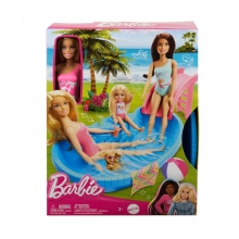 MATTEL HRJ74 BARBIE SET DE JUEGO ALBERCA GLAM CON MUECA