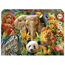 EDUCA 19550 PUZZLE 500 PIEZAS COLLAGE ANIMALES SALVAJES