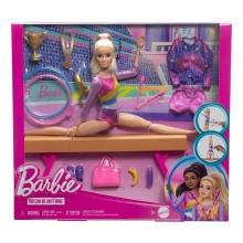 MATTEL HRG52 BARBIE PROFESIONES SET DE JUEGO GIMNASTA CABELLO RUBIA