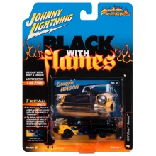 JOHNNY JLSP362A 1:64 1957 CHEVROLET NOMAD ( BLACK WITH FLAMES ) GLOSS BLACK