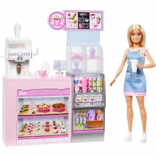 MATTEL HXN94 BARBIE PROFESIONES SET DE JUEGO DIVERSION EN LA CAFETERIA