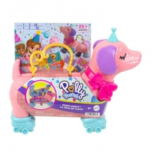 MATTEL HKV52 POLLY POCKET SET DE JUEGO COMPACTO FIESTA DE PERRITO