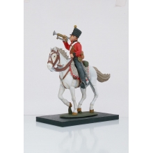 HISTORICA HGR13 1:24 JINETE CORNETA TOQUE A LA CARGA INDEPENDENCIA CHILE CABALLO Y JINETE