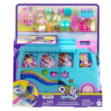 MATTEL JCC22 POLLY POCKET CON MUNEQUITAS Y AUTOCARAVANA TRANSFORMABLE