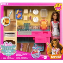 MATTEL JCT06 BARBIE RECETA DE LA AMISTAD DE TERESA SET CREA Y COCINA