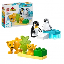 LEGO 10442 DUPLO FAMILIAS DE LA FAUNA SALVAJE PINGUINOS Y LEONES