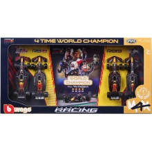 BURAGO 38213 1:43 MAX VERSTAPPEN 4 RACE ORACLE RED BULL RACING RB20, RB19, RB18, RB16B 1 PACK, GIFT BOX