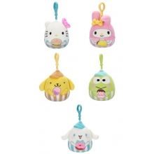 LICENSE2PLAY SQSN00978 SQUISHMALLOWS 3.5 INCH PLUSH CLIP ON HELLO KITTY AND FRIENDS FOOD TRUCK ASSORTMENT