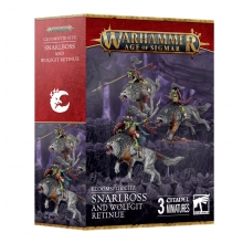 WARHAMMER 99120209137 AGE OF SIGMAR GLOOMSPITE GITZ SNARLBOSS AND WOLFGIT RETINUE