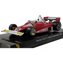 MAGAZINE 24FER2025-11 1:24 1976 FERRARI 312 T2 35 CARLOS REUTEMANN RED WHITE