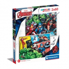 CLEMENTONI 21605 PUZZLE 2 X 60 PIEZAS MARVEL AVENGERS
