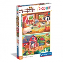 CLEMENTONI 24818 PUZZLE 2 X 20 PIEZAS THE FARMYARD FAMILY