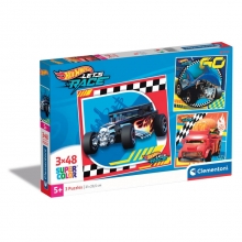 CLEMENTONI 25313 PUZZLE 3 X 48 PIEZAS HOT WHEELS TM
