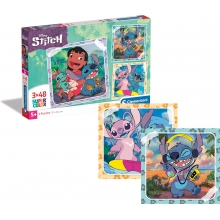 CLEMENTONI 25321 PUZZLE 3 X 48 PIEZAS DISNEY STITCH