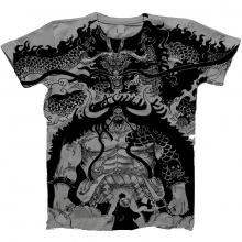 TODO POLERA ONE PIECE LUFFY VS KAIDO GRIS TALLA S
